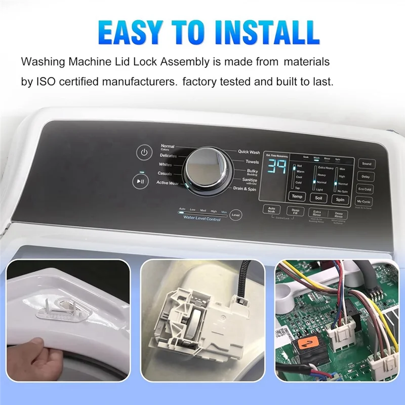 A005-WH08X32657 WH08X31222 قفل غطاء الغسالة لمفتاح غطاء بديل للغسالات GE