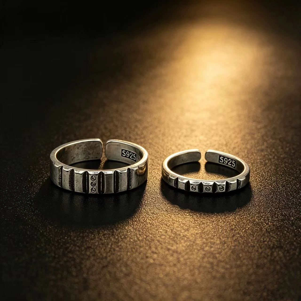 XIYANIKE Vintage Thai Silver Promise Couple Adjustable Finger Rings For Men Women Fashion New Jewelry Gift Party Anillos Mujer