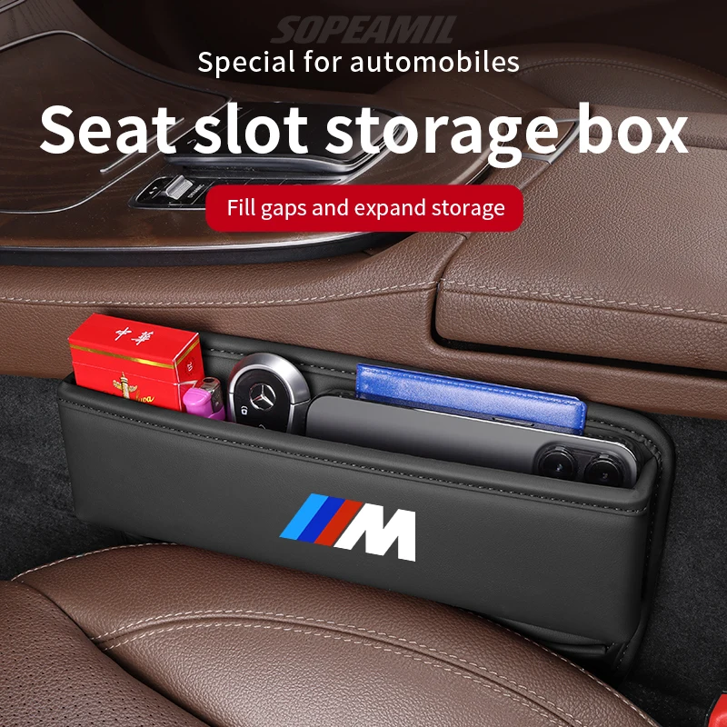 BMW M X1 X3 X4 X5 X6 X7 F10 F15 F25 F30 E36 E39 E46 E60 E87 E90 Car Seat Crevice Storage Box Seat Gap Slot Organizer Accessories