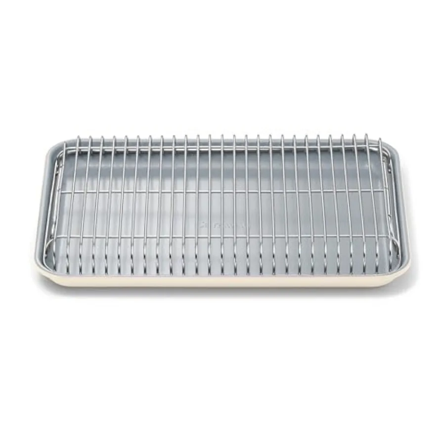 Non-Stick Ceramic and Cooling Rack Ceramic Coated, Non-Toxic, PTFE and PFOA Free, Perfect for Baking, Roasting, More, Small 13