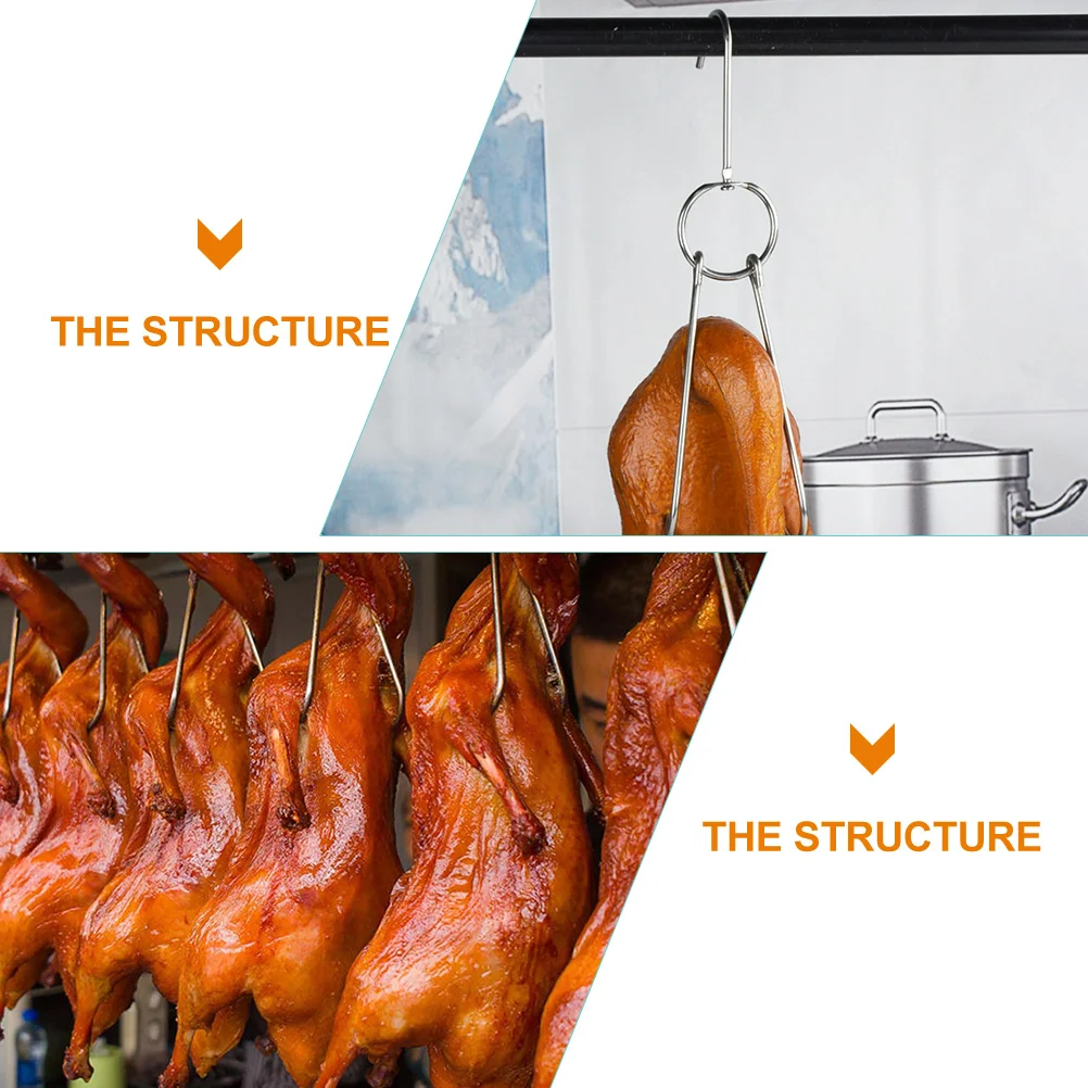 

5 Pcs Roast Duck Hook Accessories Home Poultry Bbq Hanger Meat Grill Stainless Steel Heavy Duty Hooks
