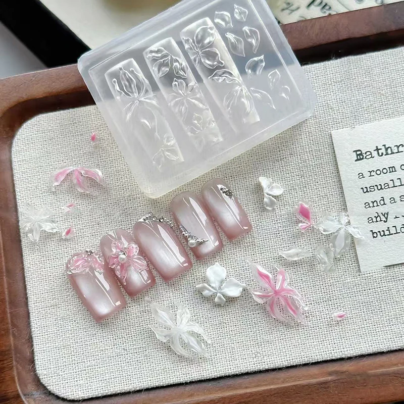 1 Pcs Lily Flower Sea Shell Conch Coral Starfish 3D Acrylic Nail Mold Nail Decorations DIY Silicone Manicure Mold Nail Art Mold