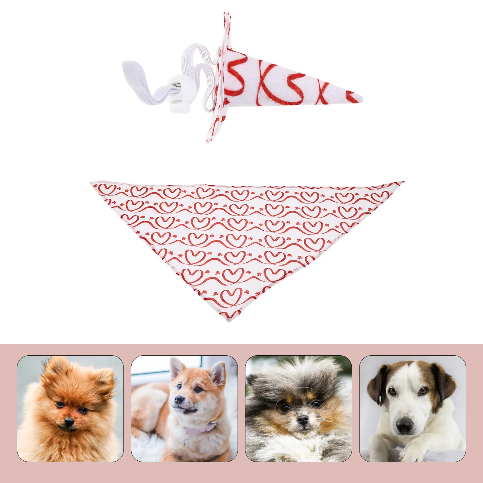 

Adorable Pet Hat Set High Quality Polyester Dog Hats Scarves Saliva Towels Bright Patterns Stylish Decor Accessories Perfect