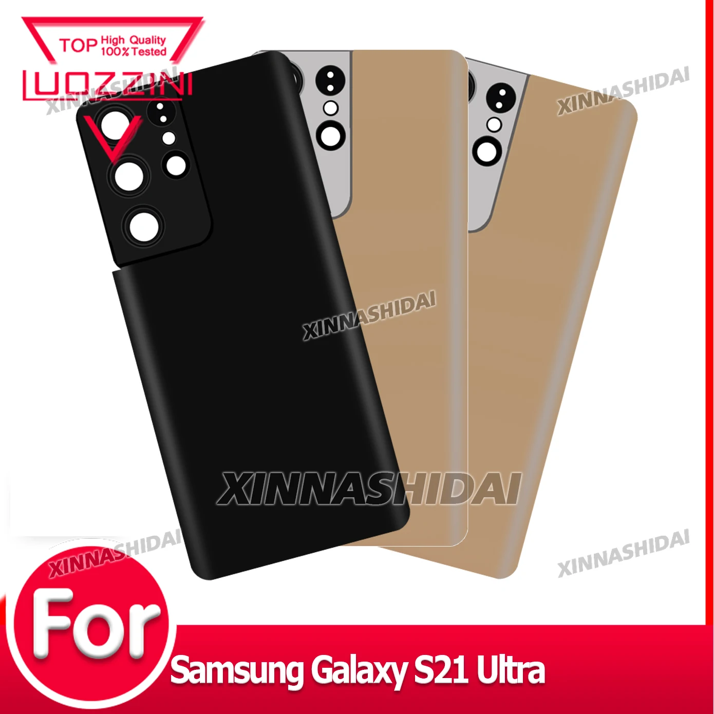100% Test Neue Für Samsung Galaxy S21 Ultra Batterie Zurück Abdeckung Hintere Tür Kunststoff Gehäuse Fall Panel Für Samsung Galaxy s21 Ultra