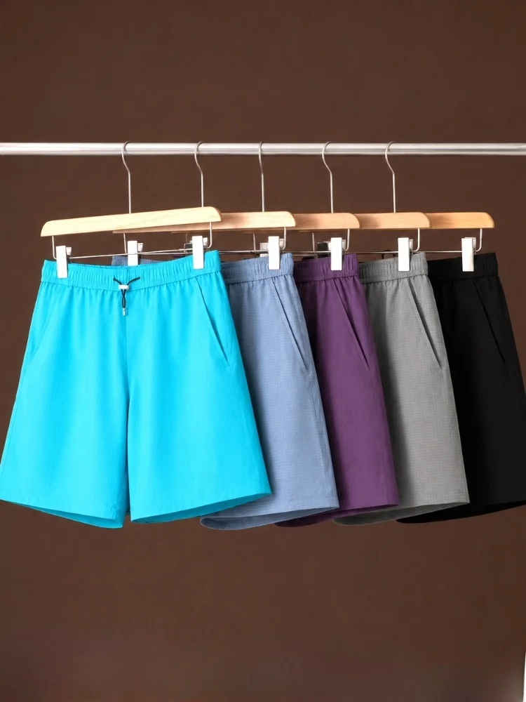 Lightweight Breathable Mesh Texture Outdoor Beach Shorts Quick Dry Versatile Summer Fashion Men's Women's Straight Leg Pants