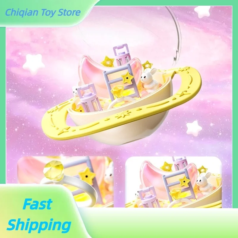 

Новое лунное общество, звездный язык, кольцо на кончике пальца, слепая коробка, сделай сам, ручная сборка, игрушки, строительные блоки, женский праздничный подарок, милый