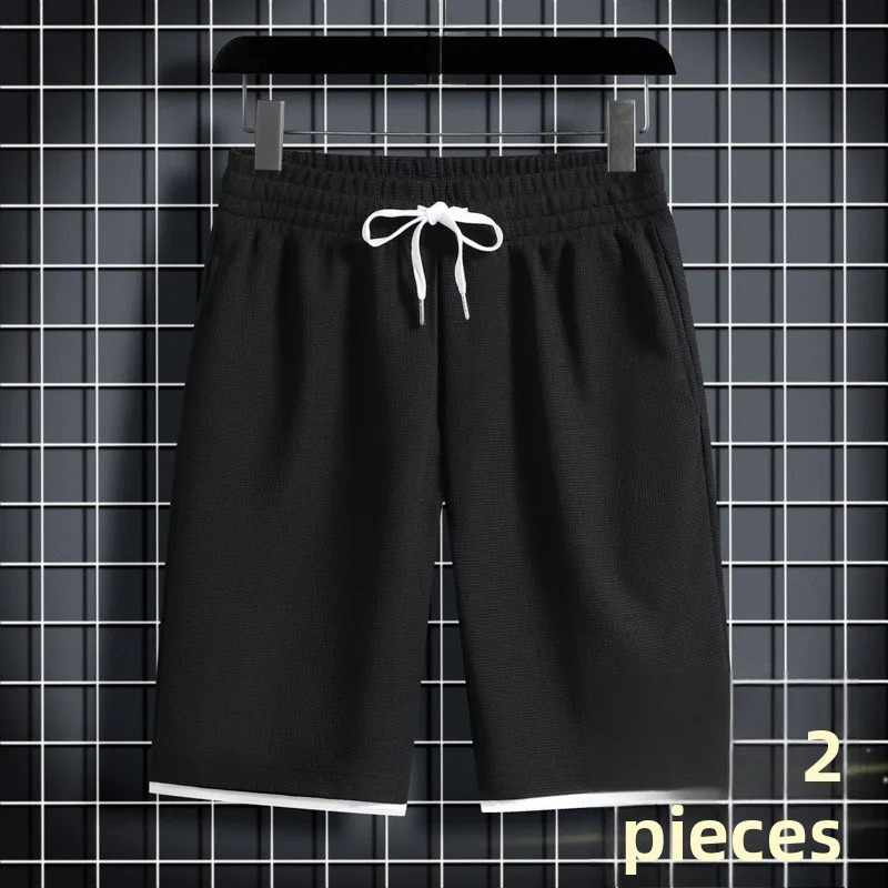 

Повседневные мужские брюки, летняя уличная одежда, спортивная пятиточечная тонкая модная свободная посадка с низкой талией, прямые брюки для подростков Faion