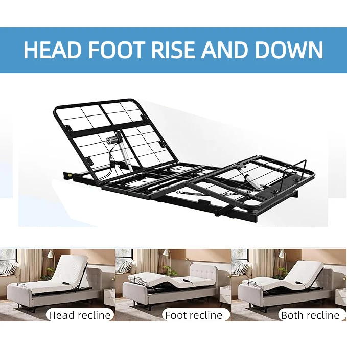 حار بيع جودة عالية آمنة قوية التوأم إطار سرير كهربائي قابل للتعديل لكبار السن #2