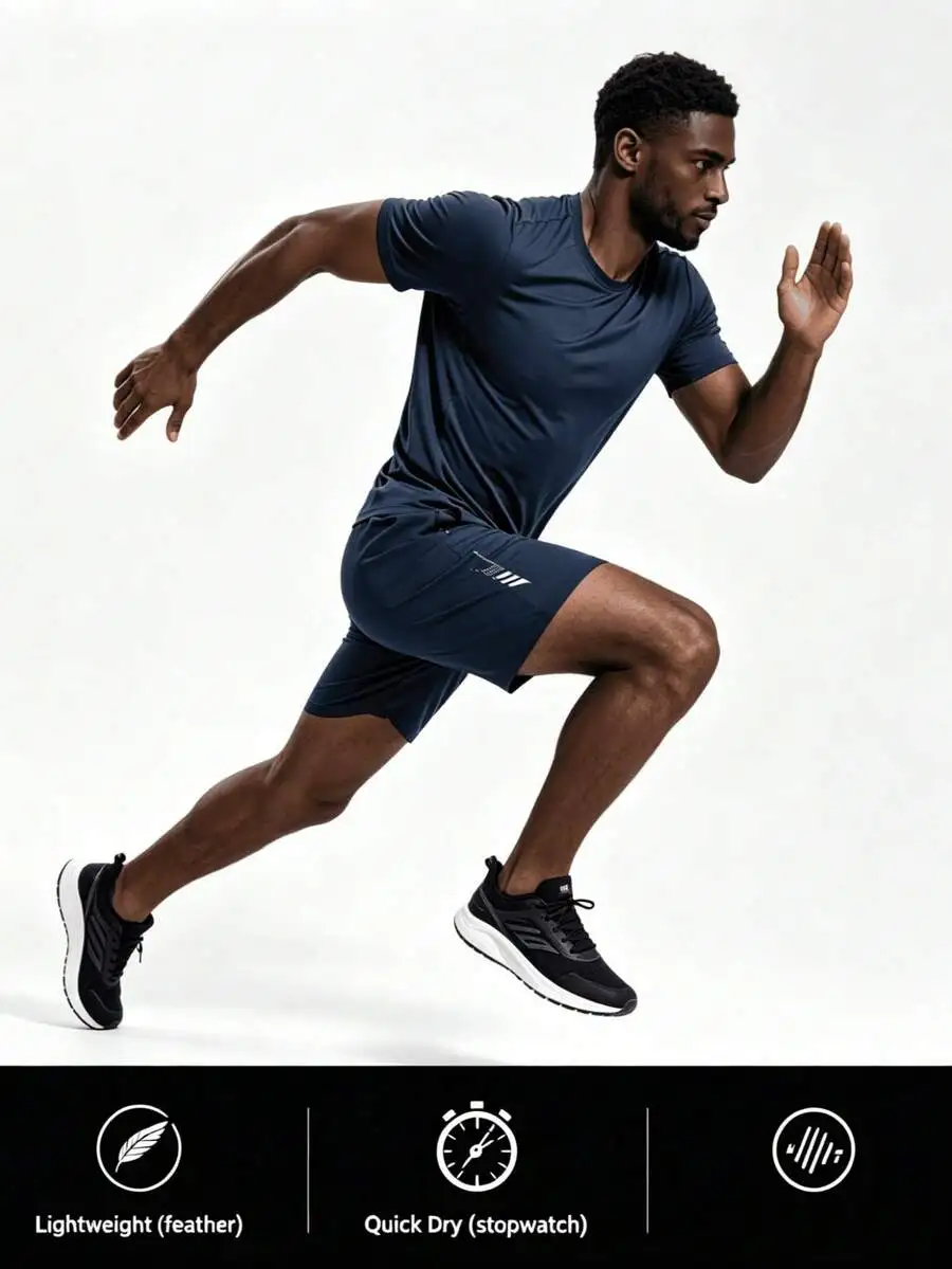 

Mens Ice Silk Sports Shorts Quick Dry Breathable Reflective Geometric Pattern For Gym Running Casual
