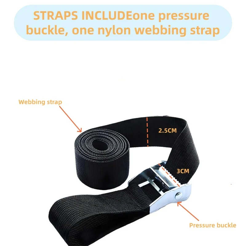5/10 Pcs 1M Buckle Tie-Down Belt Cargo Straps For Car Motorcycle Bike With Metal Buckle Tow Rope Strong Ratchet Belt For Luggage