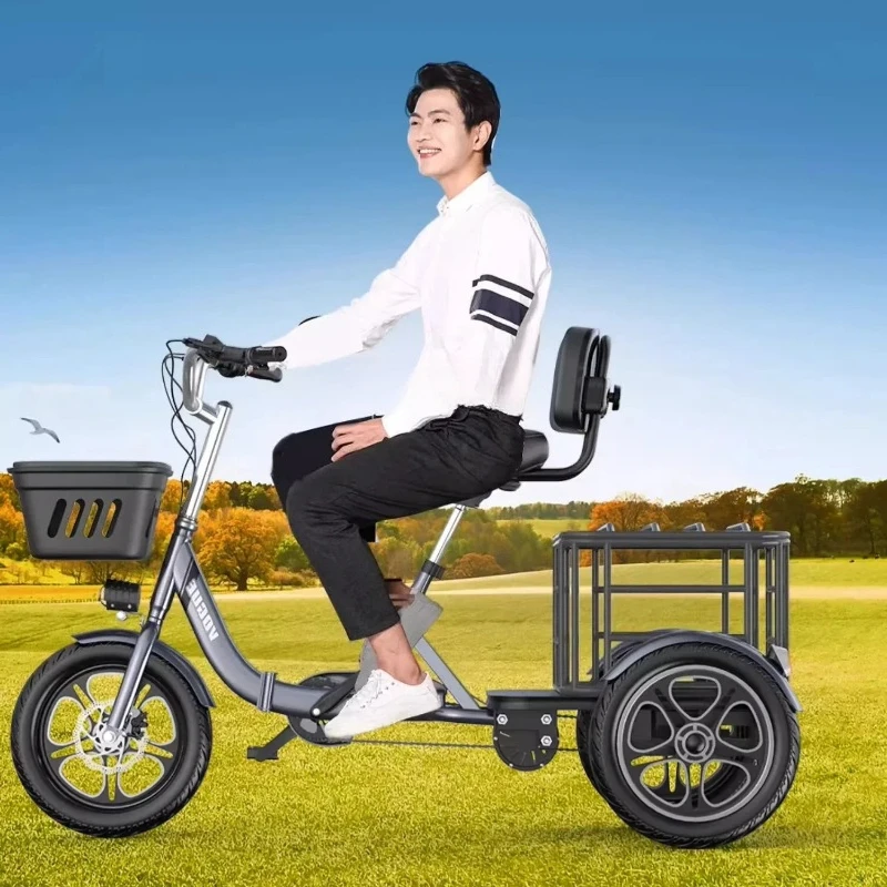 D80 Electric tricycle for the elderly to help pick up children Home small folding scooter