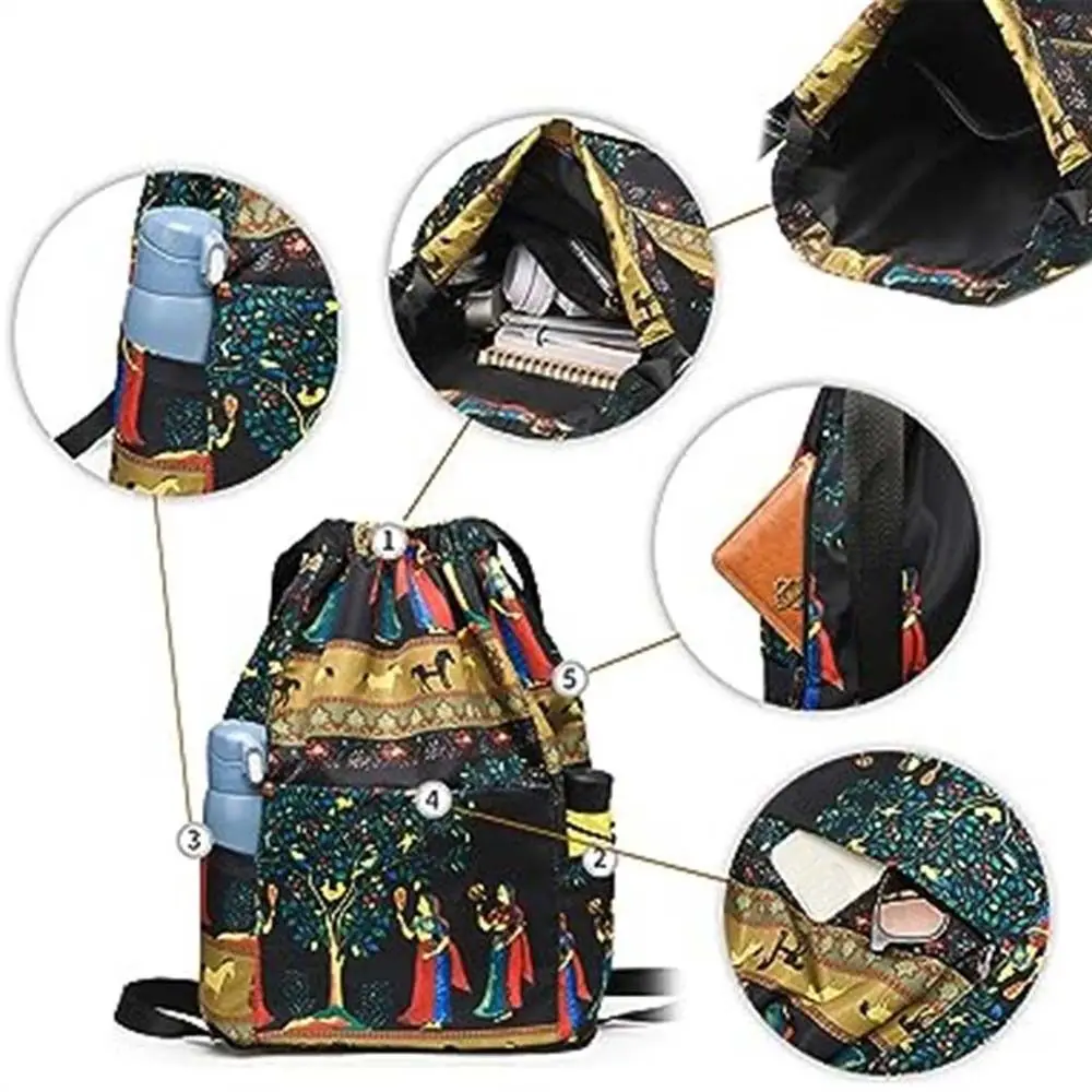 Drawstring Foldable Large Capacity Exotic Travel Backpack Dry-wet Separation Sports Backpack Drawstring Gym Sack Backpack Bag