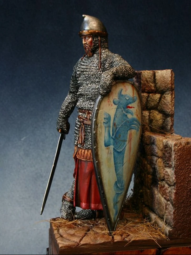 Kit de figurines en résine moulée sous pression, échelle 1/24, 75mm, ancien guerrier normand, Diorama, non assemblé, non peint