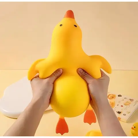 Cute Soft Duck Goose Squishy Toy Stretchable Squeeze Stress Relief Decompression Fidget Toy for Adults Best Friend Gift