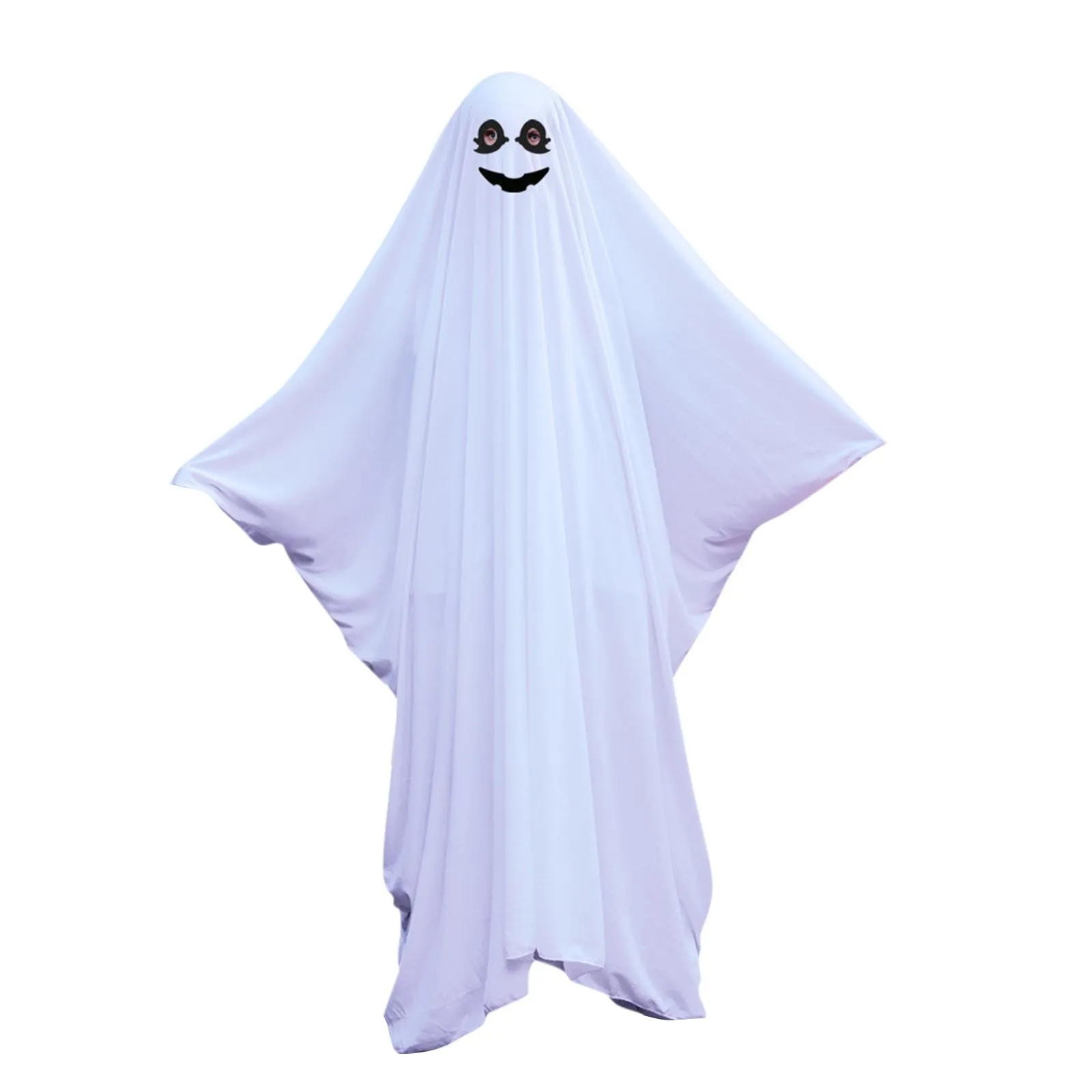 Disfraz de fantasma de Halloween para hombre y mujer, traje familiar de fantasma blanco, capa de terror para truco o tratamiento, Unisex, novedad de 2024