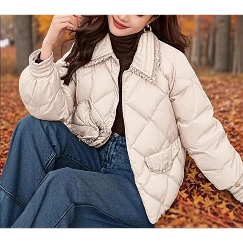 

Winter Short Cotton-padded Women's Small Loose Temperament Light Diamond New Cotton-padded Jacket Cotton-padded Jacket