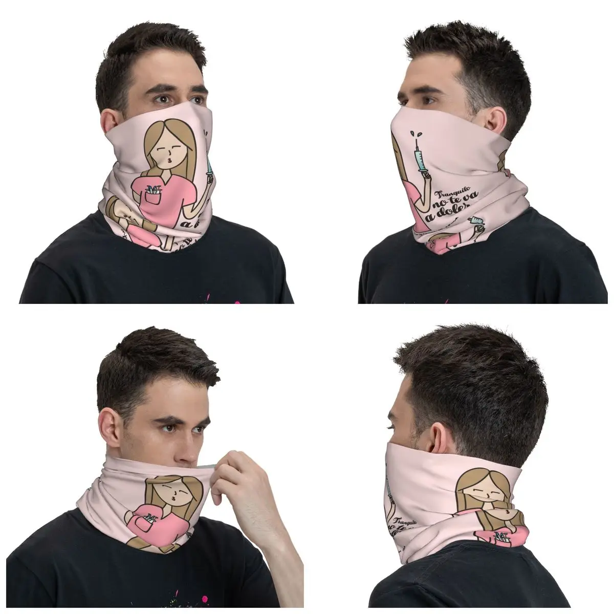 Custom Enfermera En Apuros Doctor Nurse Medical Bandana Neck Gaiter UV Protection Face Scarf Cover Men Headwear Tube Balaclava