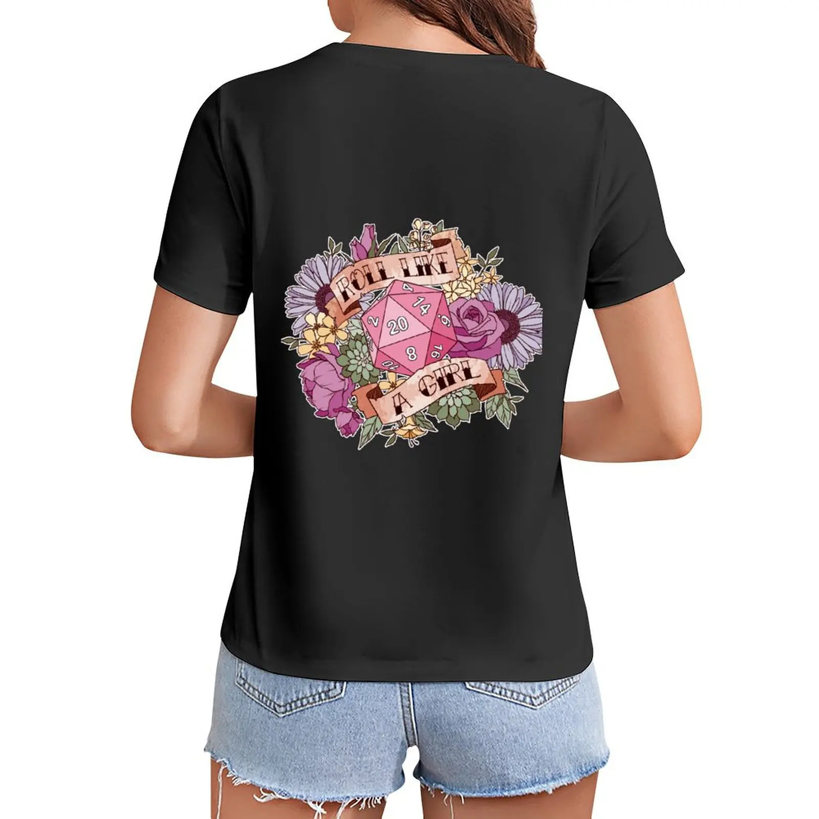 

Roll Like a Girl T-Shirt plus sizes Aesthetic clothing designer clothes Women luxury