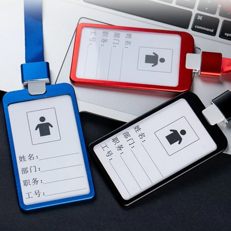 Aluminum Alloy Card Holder Retractable Badge Reel Employee Staff Name ID Work Card Holder Business Office Supplies