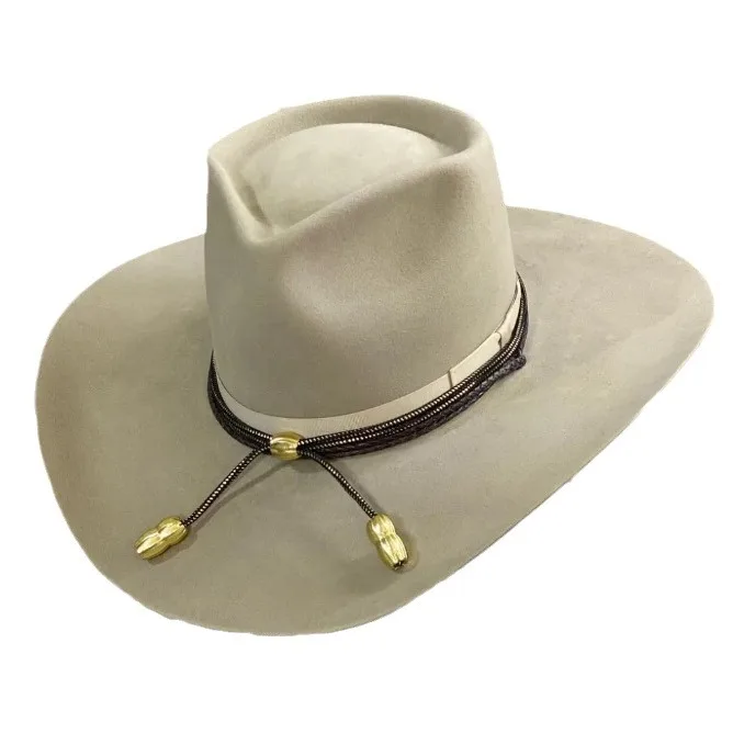 Men's and Women's Fashion Wool Western Cowboy Hat Outdoor Sunblock Shade Jazz Hat Riding Tour Vintage Top Hat