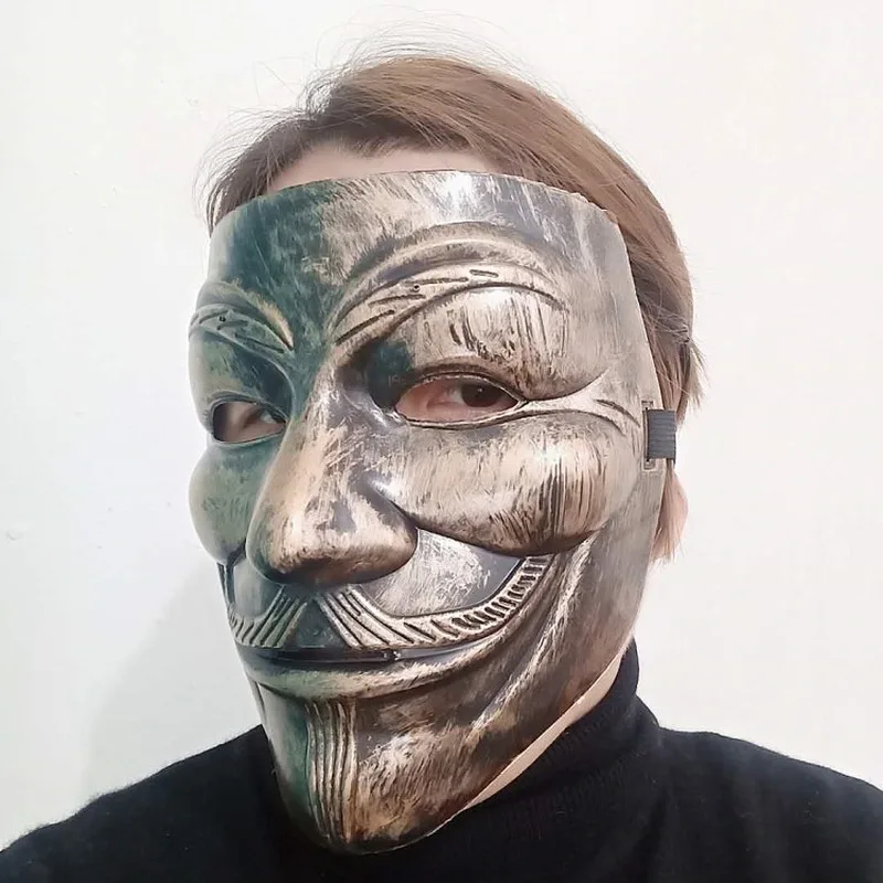 Vendetta 해커 마스크에 대한 영화 코스프레 V 익명 가이 폭스 할로윈 크리스마스 파티 성인 키즈 영화 테마 마스크 선물
