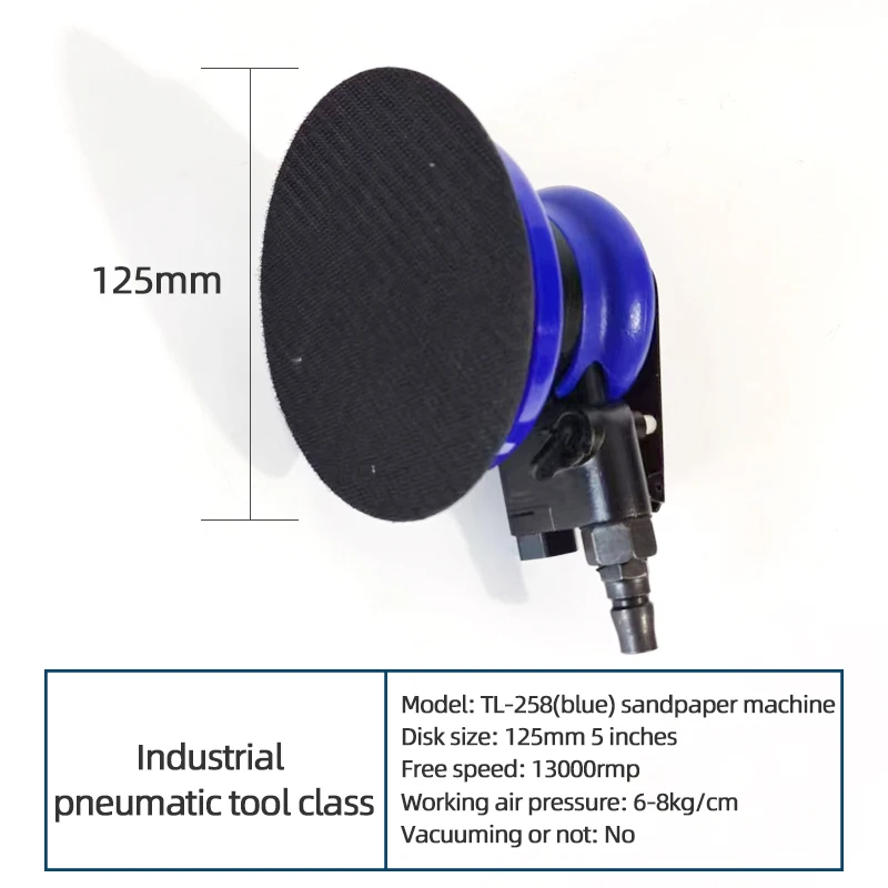 Ponceuse orbitale pneumatique, meuleuse à air, 5 pouces, 125mm, excentrique sous vide, polissage, rectifieuse, outils pneumatiques