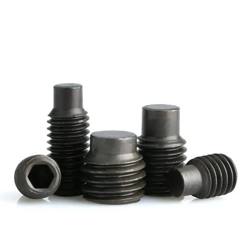200pcs M5 DIN915 Grade 12.9 Black Oxide Carbon Steel Hex Socket Set Screws with Dog Point - Bulk Pack Carriage Bolt Supplies