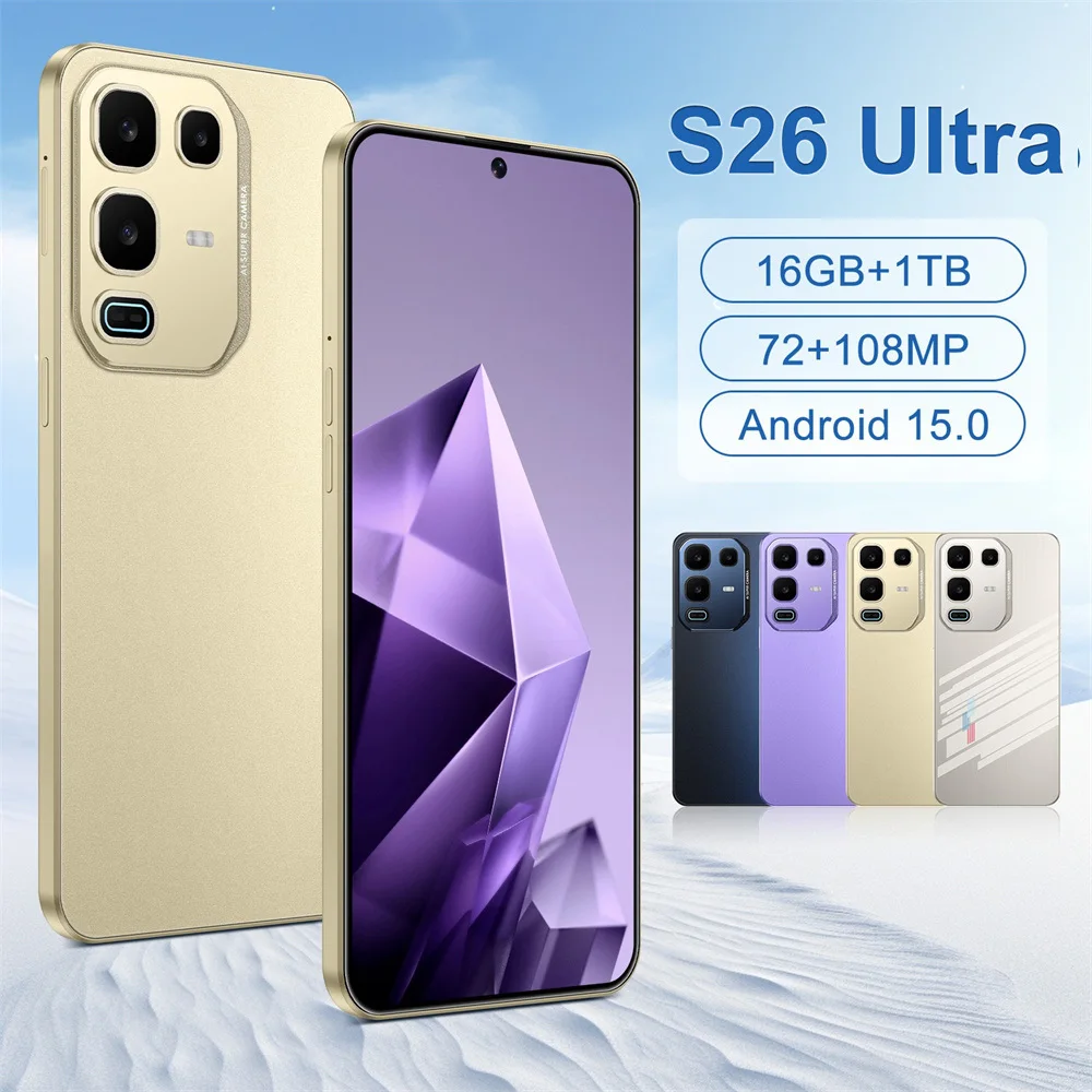 

2025 HOT S26 Ultra NEW 7.3HD Smart Dual Card 7800Mah Battery Global Edition Original Facial Recognition Function Tablets Case