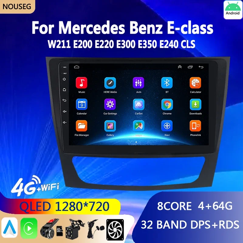 

Android Auto Car Radio Carplay for Mercedes Benz E-class W211 E200 E220 E300 E350 E240 E270 E280 CLS CLASS W219 Multimedia