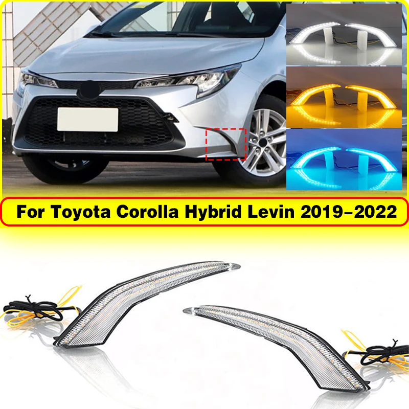 

For Toyota Corolla Hybrid Levin 2019 2020 2021 2022 Led Daytime Running Light DRL Tricolor Auto Driving Fog Lamps Dynamic