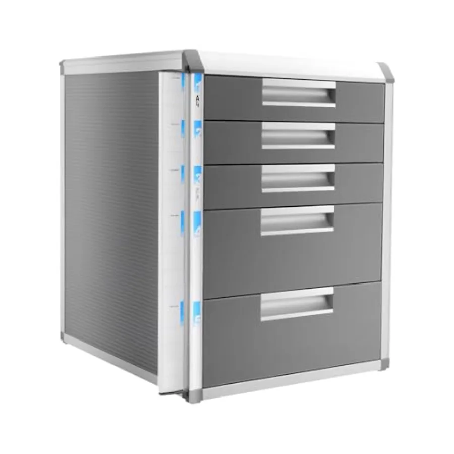

5 Tier Desktop Drawer Organizer Metal Storage Cabinet with Locks and Keys for Home Office File Holder Filing Case Paper Sorter