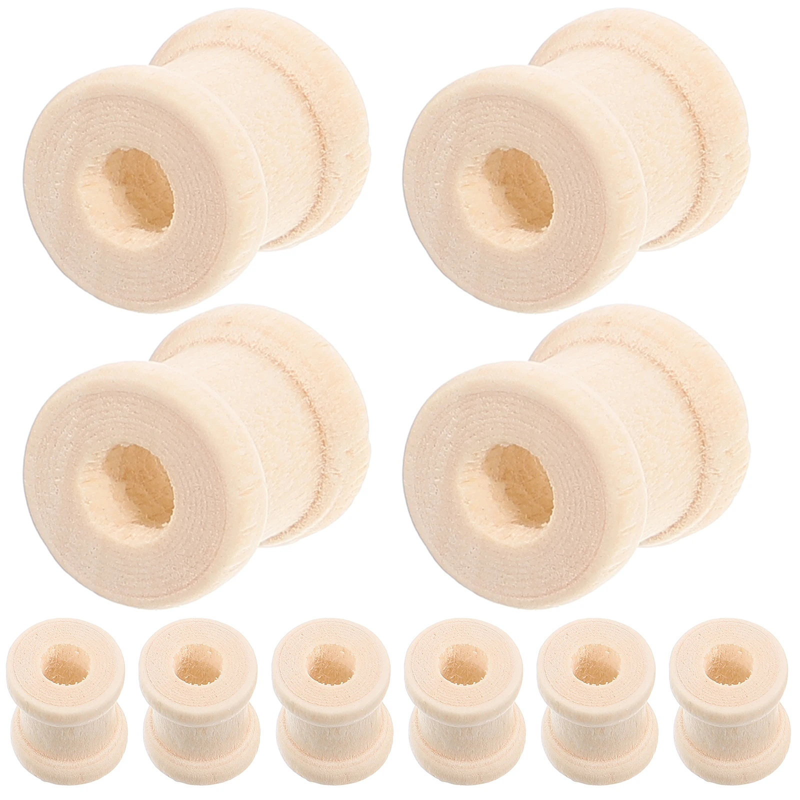 

100 pcs Vintage Wooden Unfinished Smooth 15X13Mm Diy Craft Projects Thread String Wire Organizer Light Yellow Craft Thread