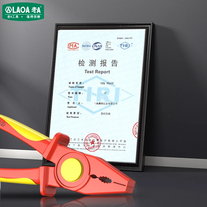 LAOA Solid Insulated Plastic Pliers 1000V High Voltage Resistant Non-Slip Handle Insulated Wire Pliers Needle-Nose Pliers