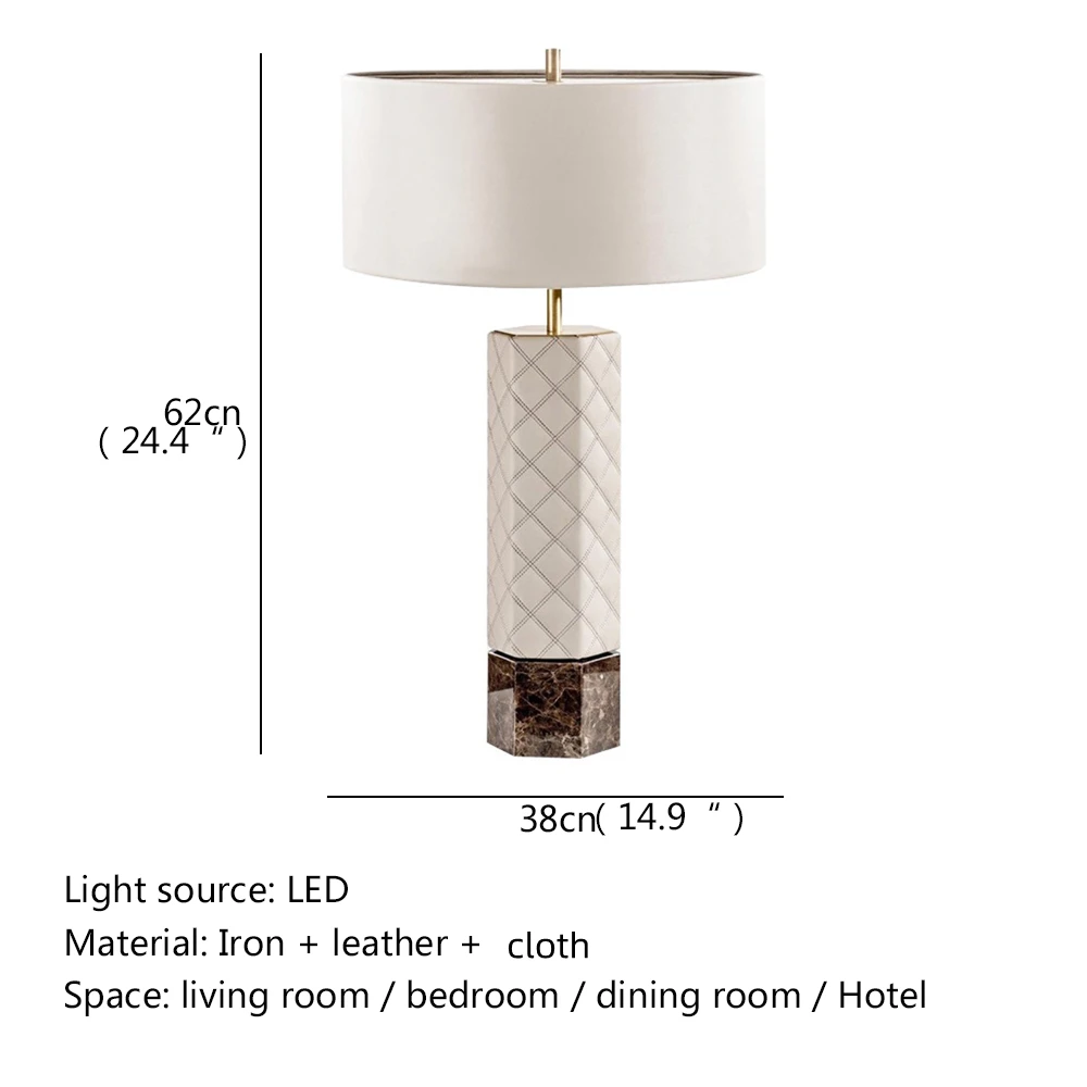 APRIL Postmodern Table Lamp Fashion LED Desk Light Leather Simple for Home Bedroom Living Room Decor