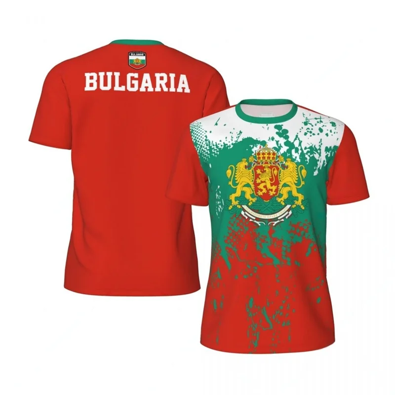 Fashion Bulgaria T-shirt Men Outdoor Sports Soccer T Shirt Tops Casual Crew Neck Loose Short Sleeve Tee Shirts Football Jersey