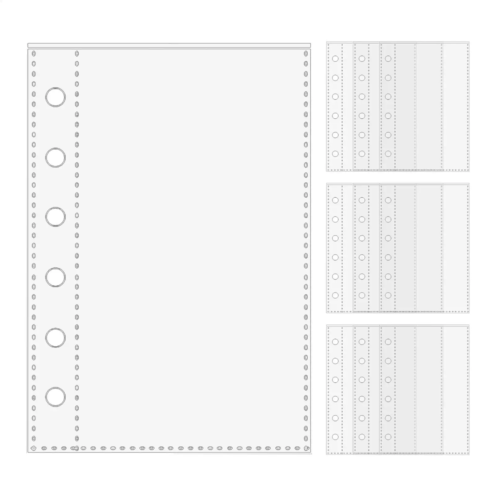 10pcs A7 6-Ring Binder Replacement Card Pages Card Protector Sleeves Sticker Book Transparent or Frosted Pages Replacement