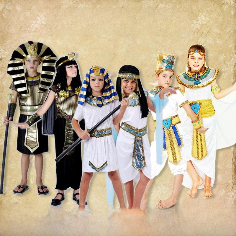 

Halloween Children's Costume Prince Princess Egyptian Queen Clothes Ancient Roman Boys Girls Outfit Polyester Traditional Sta...