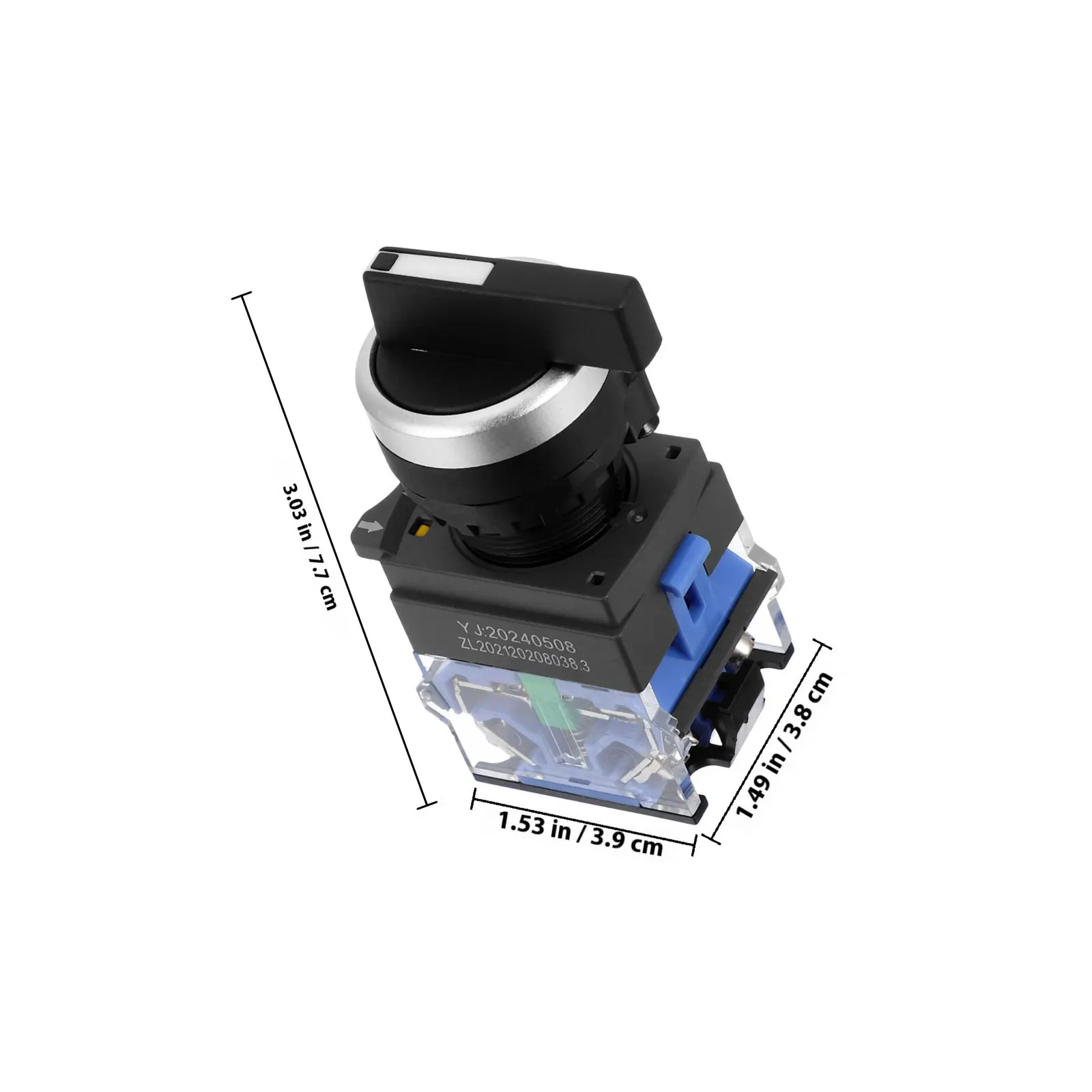 Rotary 3-Position Selector Switch Knob Maintained Latching Electrical Equipment Panel Mount Changeover Switch 0- Stable view 2