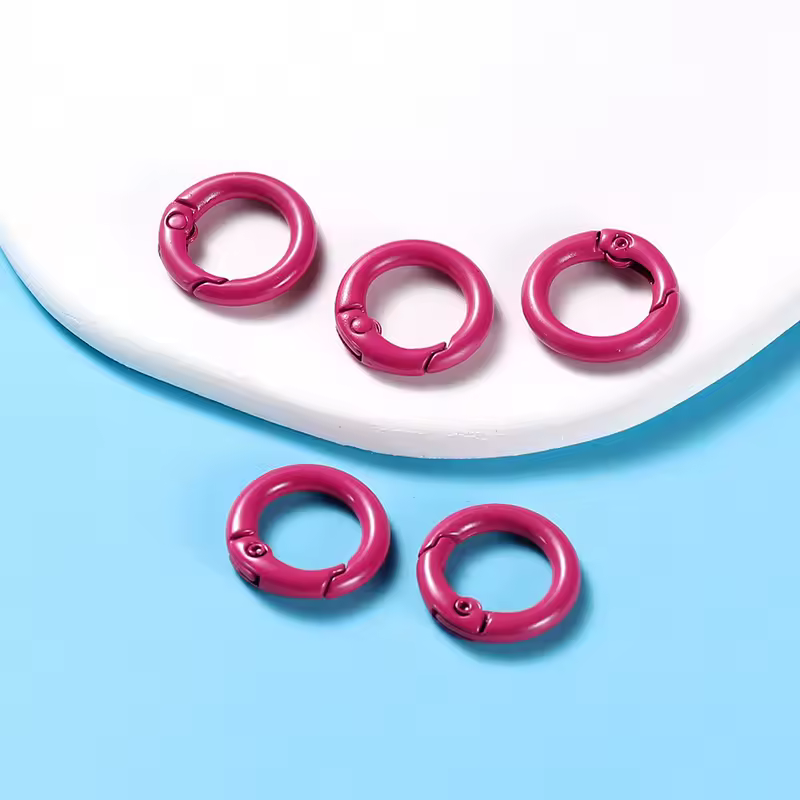 5Pcs/Lot 21 Colors Metal O Ring Spring Clasp Openable Round Carabiner Keychain Clips Hook Dog Chain DIY Jewelry Buckle Connector - Image 21