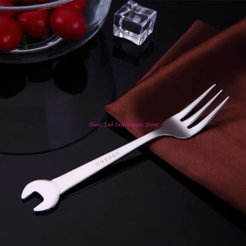 

304 Stainless Steel Spanner Spoon Fork for Creative Wrench Dinnerware Tableware Kitchen Cooking Accessories Tools C7AC