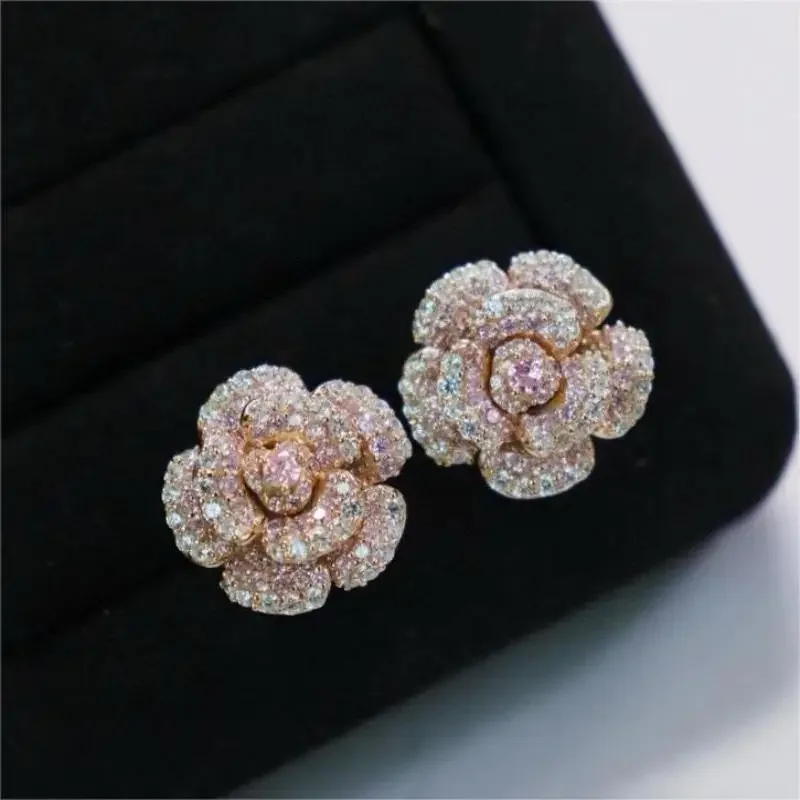 

RUIF 2024 New Arrival Flower Shape S925 Silver Earrings Zircona Gemstones Jewelry for Woman Gift