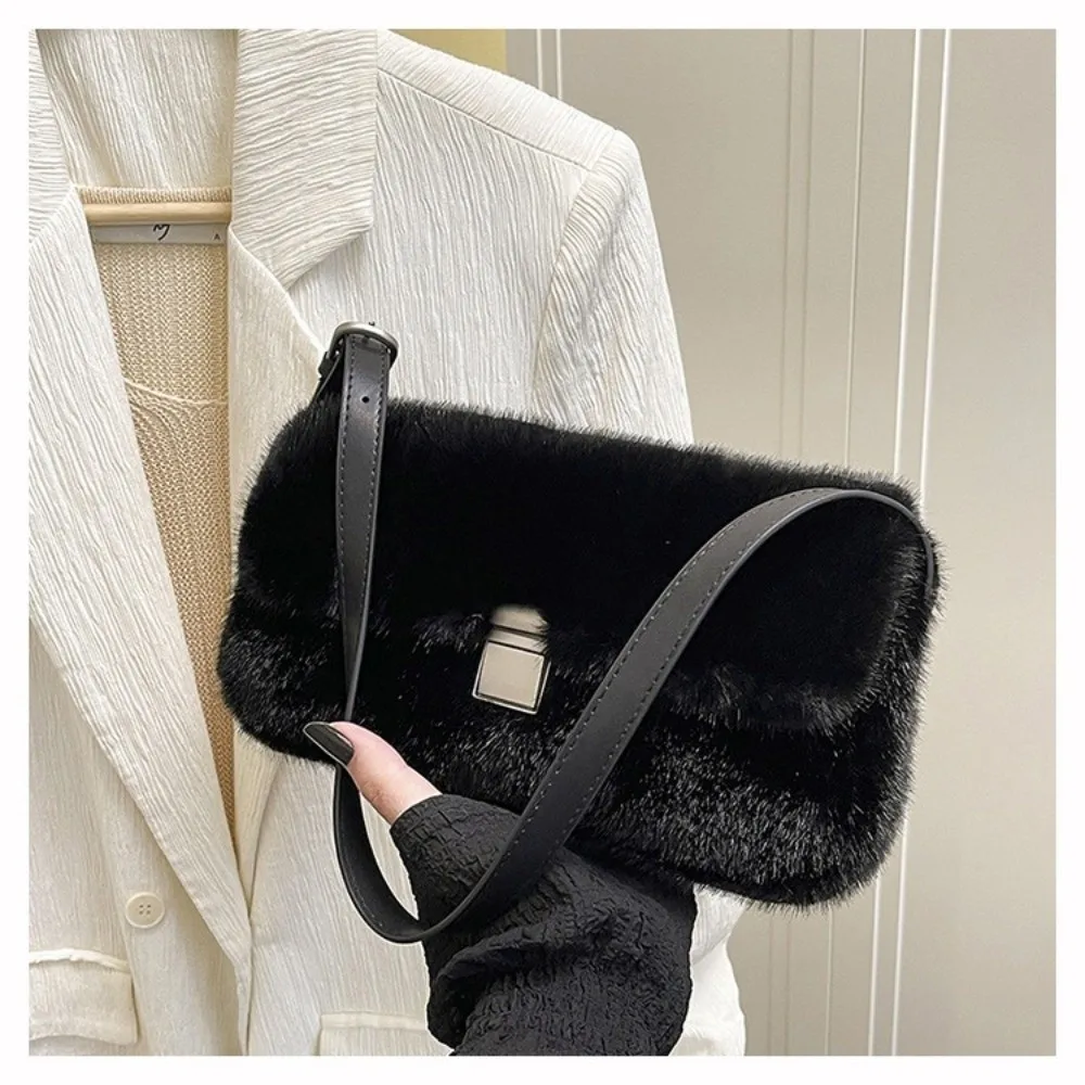 

Casual Shoulder Bag Solid Color Square Underarm Bag Zipper Flip Women's Handbag