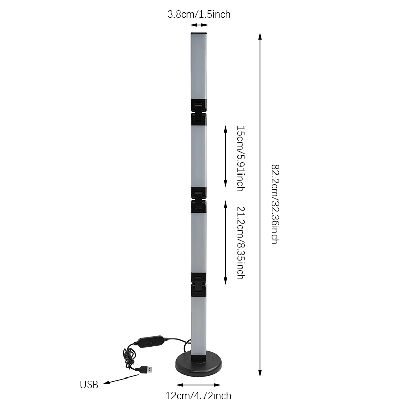 Smart Foldable DIY Stylish Ambient Floor Lamp with Bluetooth, WiFi, Voice Control, and RGB Rhythmic Lighting