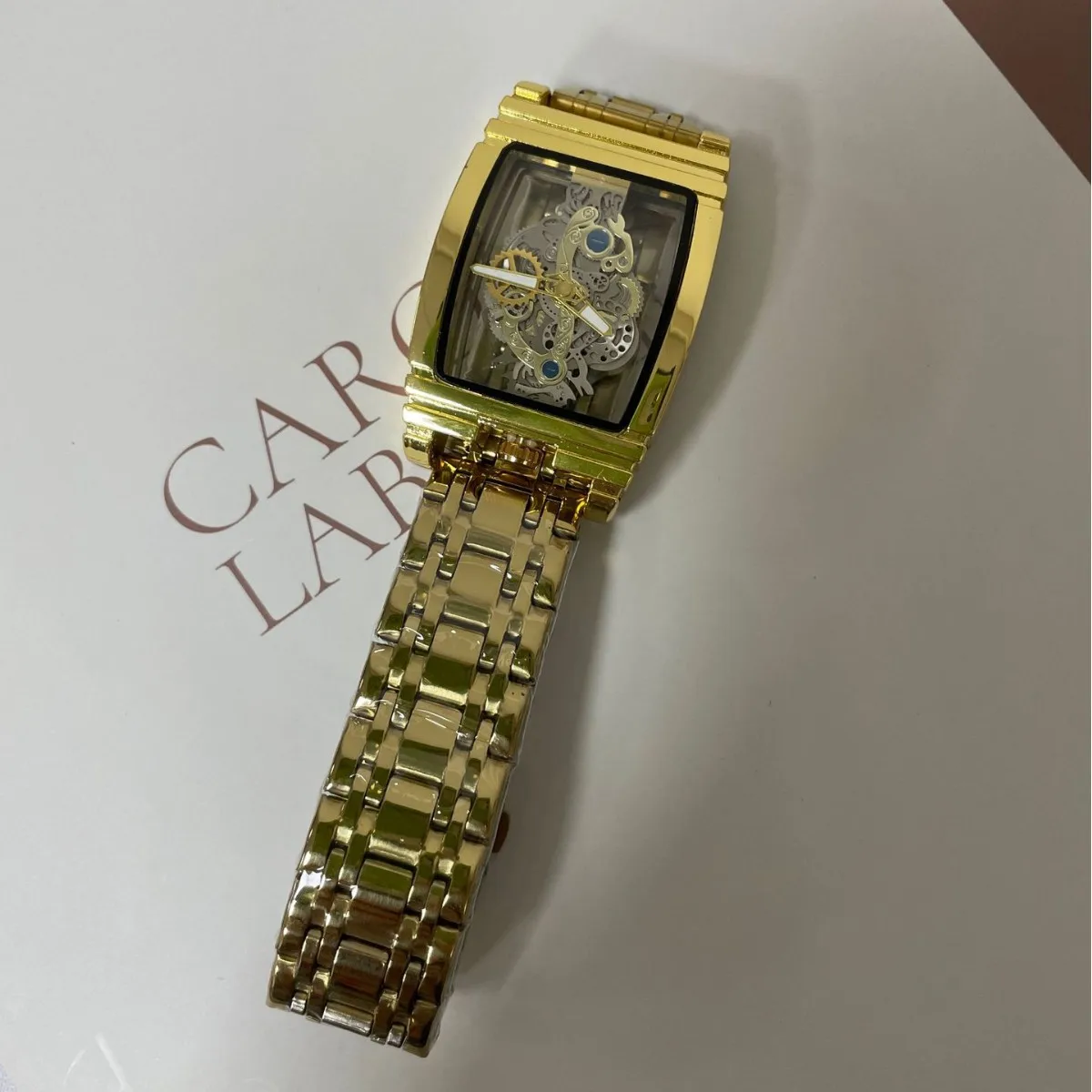 Moda Barile di vino Locomotiva Striscia di attrezzi Tavolo cavo Tourbillon Orologio in pelle H Personalità da uomo Impermeabile luminoso