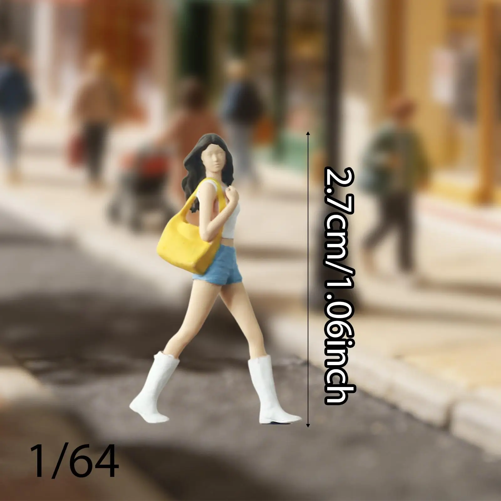 Figura di ragazza in miniatura 1/64, realistica, persone in miniatura in resina per scene in miniatura, layout di decorazione architettonica di treni modello