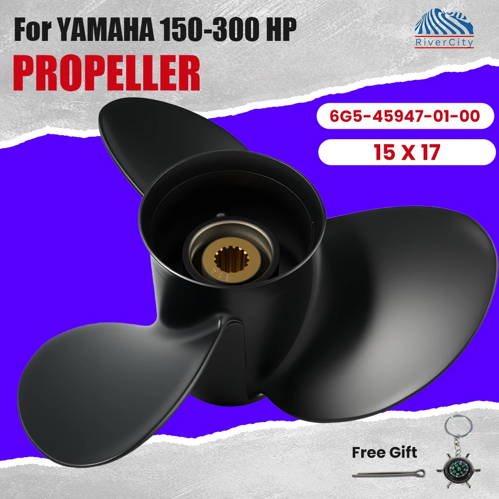 

For Yamaha Outboard Propeller 150hp 160hp 170hp 180hp 190-300hp 15x17 Boat Aluminum Screw 3 Blade 15 Spline Marine Engine