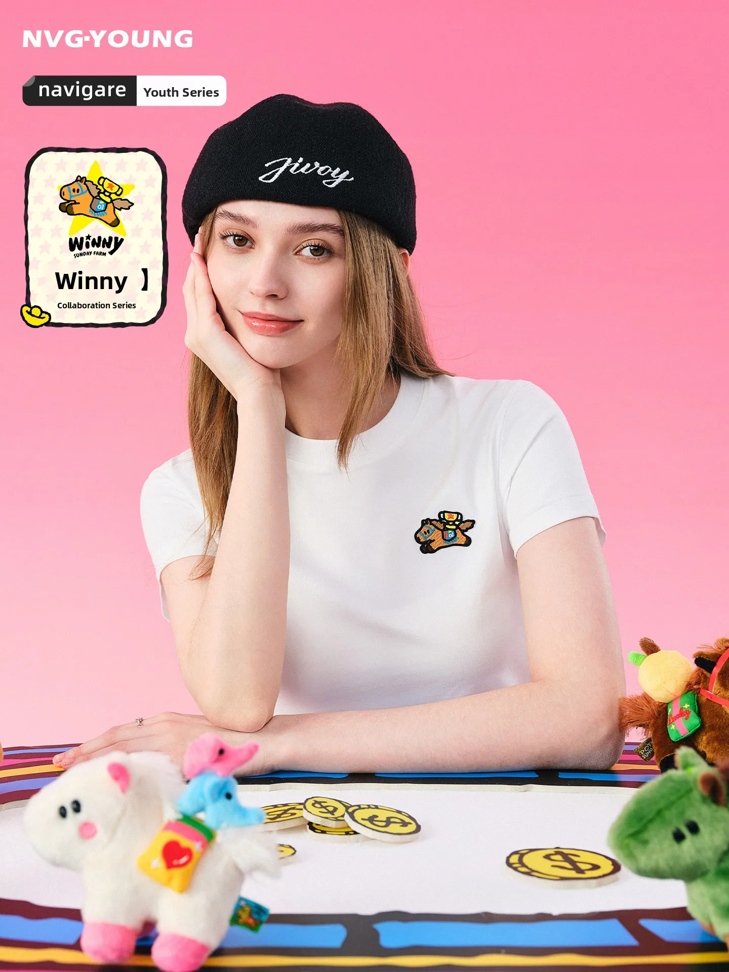 

Женская летняя футболка SUNDAY Navigare Collaborative белого цвета с круглым вырезом, повседневная, из хлопка, свободного кроя