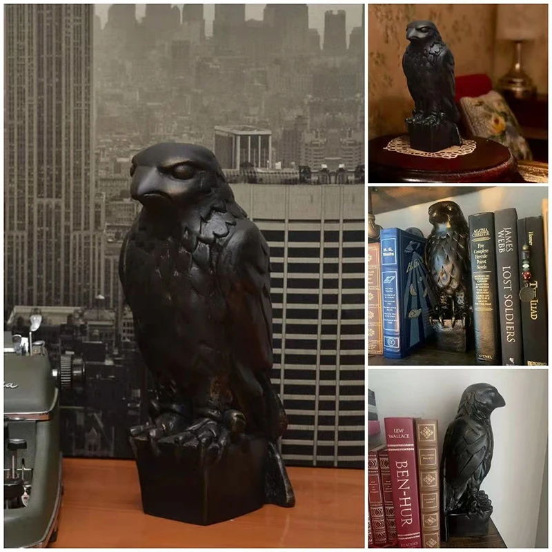 1 Piece Maltese Falcon Statue Shelf Decorations Black Resin Handmade Resin Sculpture