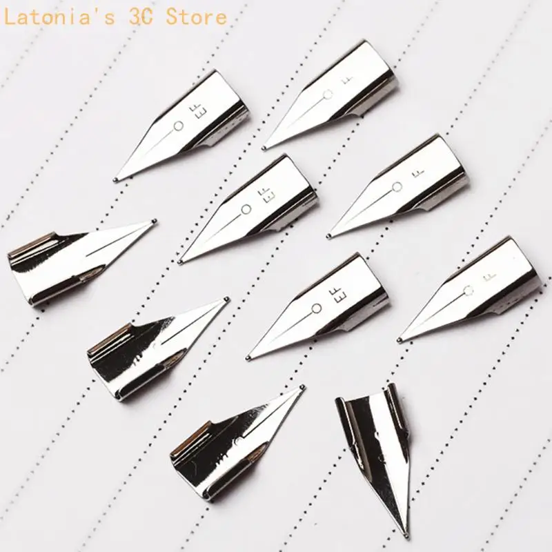 10Pcs Metall Brunnen Stift Ersatz Spitze Austauschbare Brunnen Stift Spitze für Handschrift Praxis Skizzieren Zeichnung X3UB – Detail 7