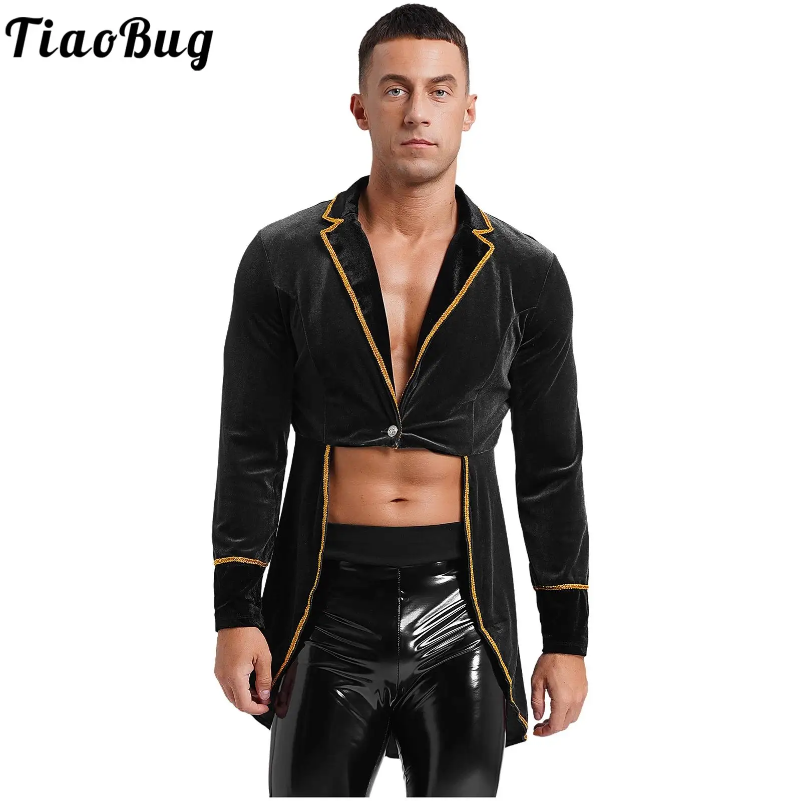 Herren Herren Velevt Steampunk viktoria nischen Kostüm Erwachsenen Samt Schwalben schwanz Mantel Zirkus Ring master Jacke Frack Gothic Blazer